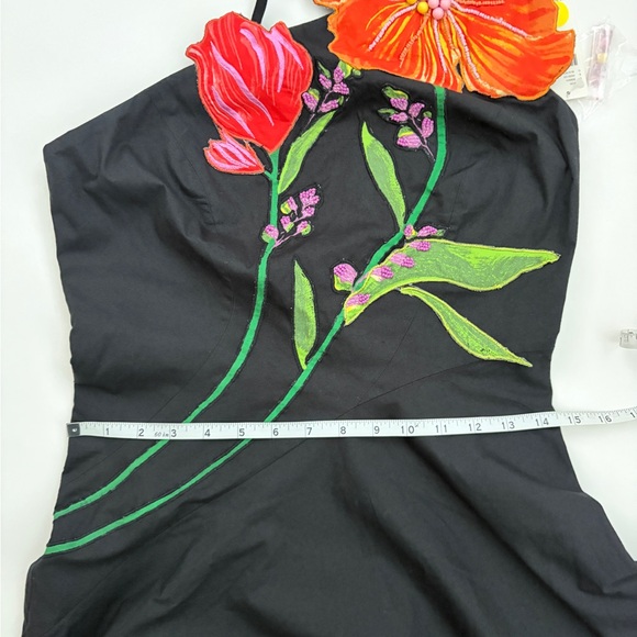 NWT Anthropologie × Yukiko Noritake Asymmetrical Floral Midi Dress - Picture 11 of 12